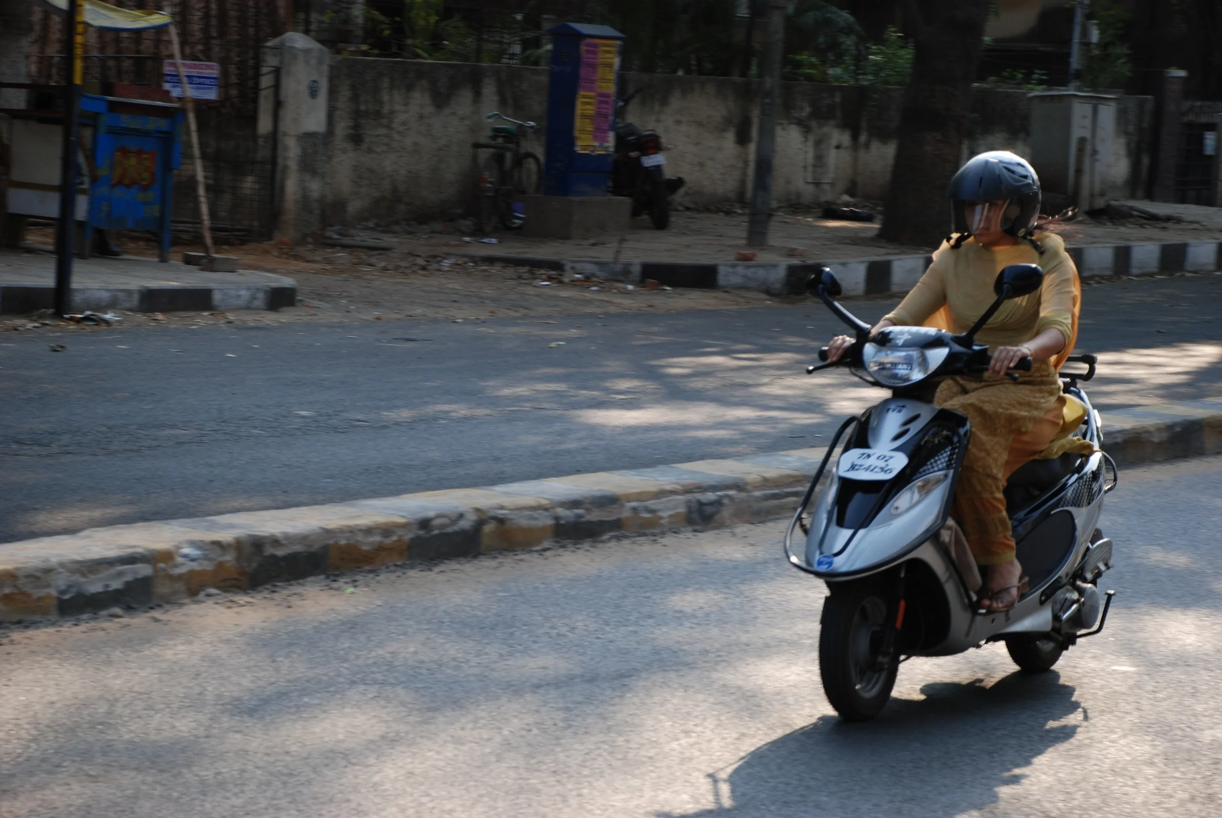 Woman on scooter