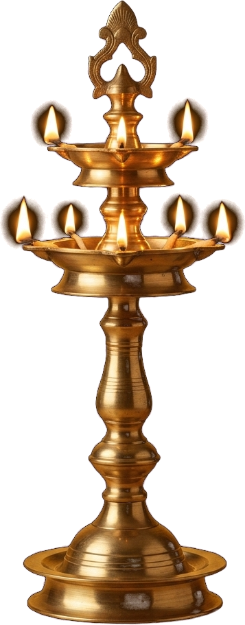 Traditional South Indian Kuthuvilakku Brass Diya Lamp