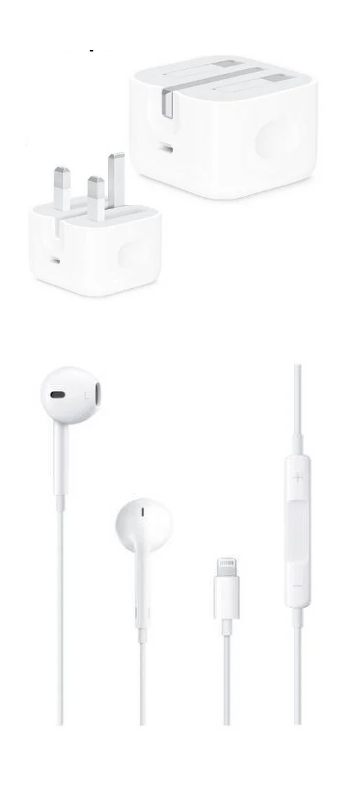 อะแดปเตอร์แปลงไฟ Apple 20W USB-C และหูฟัง - White